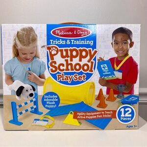 Melissa & Doug Tricks Training Puppy School Play Set  Stuffed Plush Dog Age 3 UP